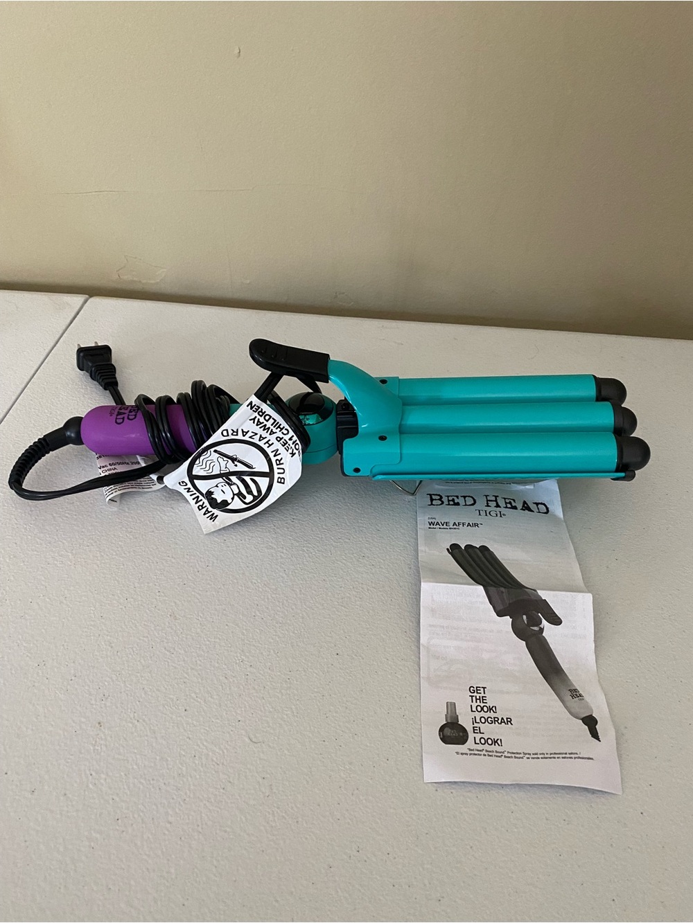 BedHead Triple Barrel Hair Waver - Teal and Purple Accents